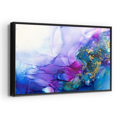 Abstract Wall Art Mix Alcohol Ink Colorful Canvas Purple Lilac - Etsy