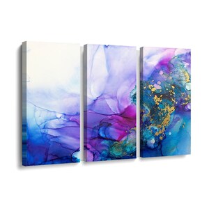 Abstract Wall Art Mix Alcohol Ink Colorful Canvas Purple Lilac - Etsy