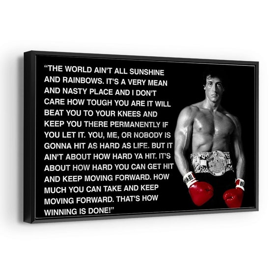 Motivational Quote Rocky Balboa Real Keep Moving Forward Etsy