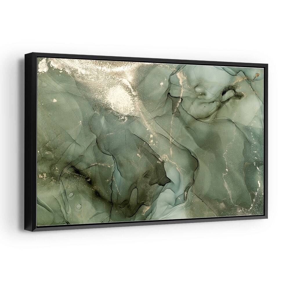 Emerald Wall Art Green Gold Marble Print on Canvas Enmarcado Etsy