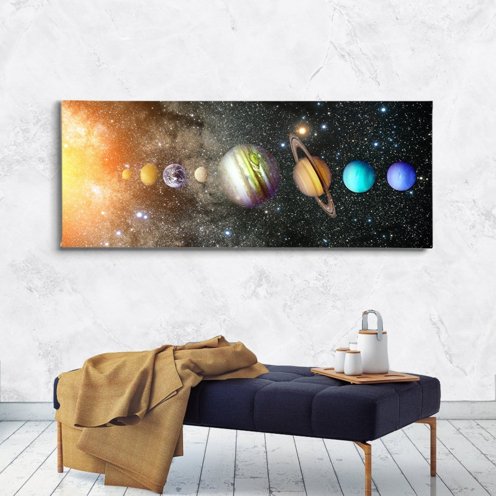 Outer Space Wall Art Solar System Astronomy Print on Canvas Etsy