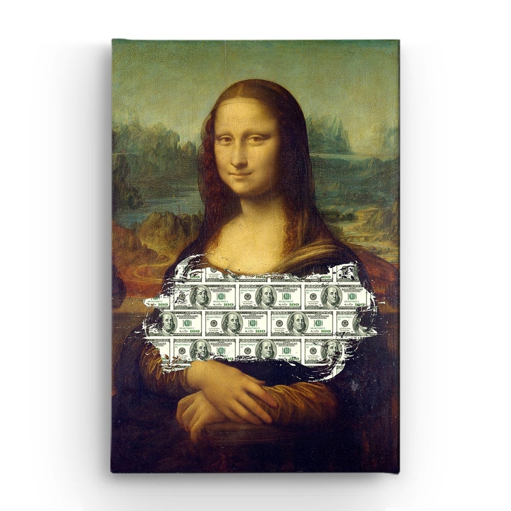 Money Lisa Wall Art Da Vinci Mona Lisa 100 Dollar Bill Cash Money Print on Canvas  Framed Business Office Entrepreneur Artwork Poster - Etsy