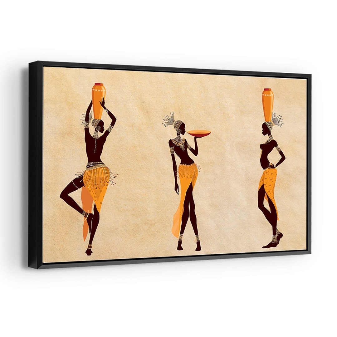 African Women Wall Art Melanin Beautiful Silhouette Dancing Etsy