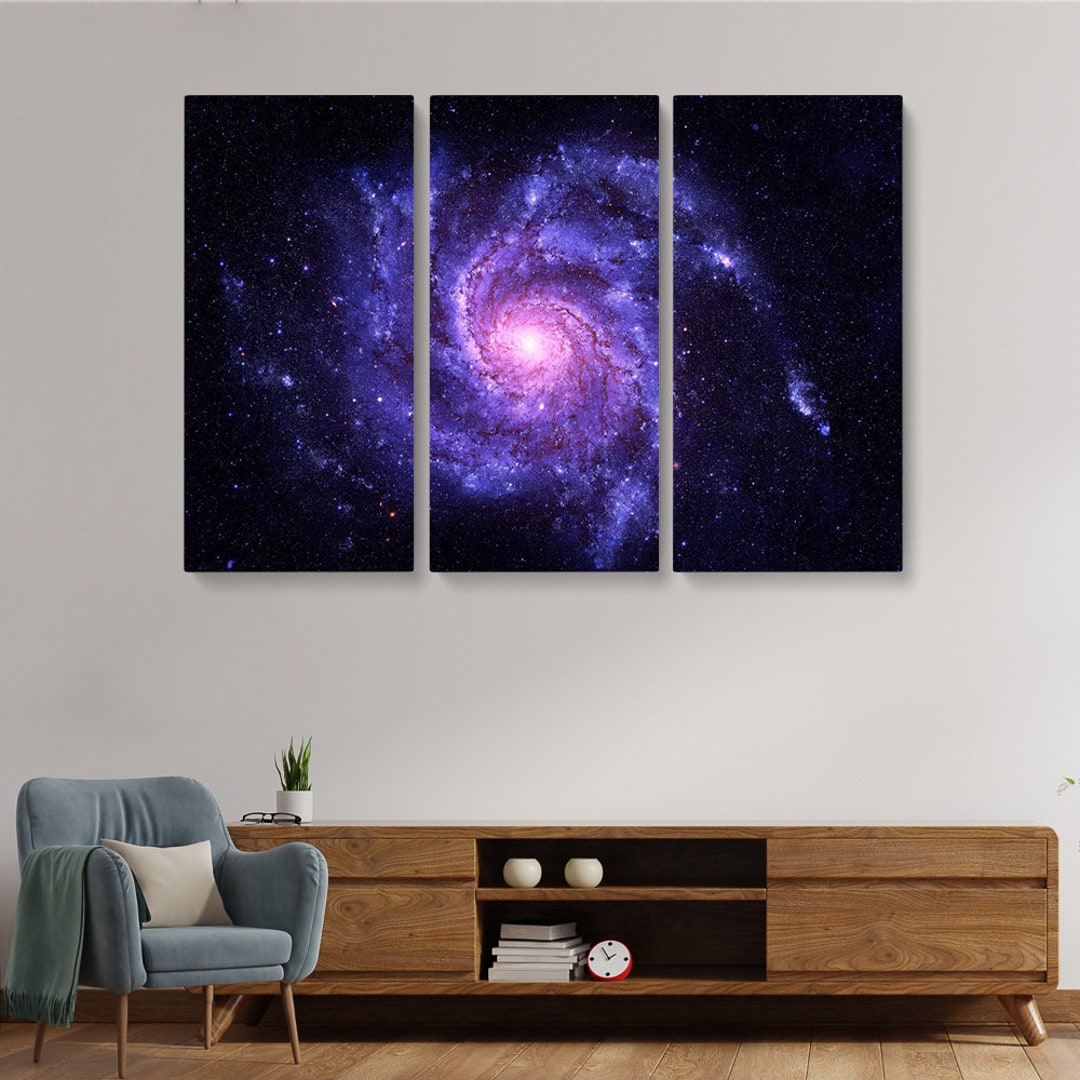 Universe Galaxy Nebula Earth Art Canvas Print Wall Decor Art. Comes ...