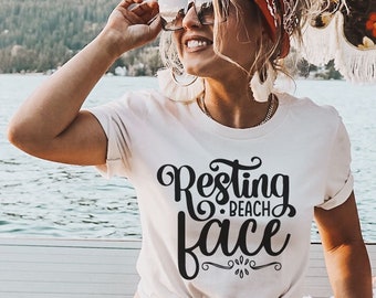 Resting Beach Face Shirt: Funny Summer Vacation Tee