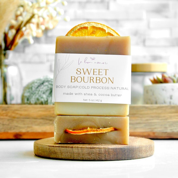 Sweet Bourbon Soap - Organic Natural Handmade Soap - Cold Processed Soap - Vegan Soap - Artisan Soap - Palm Oil Free Soap - Gift For Him