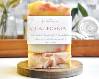 California Soap - Organic Natural Handmade Soap- Cold Processed Soap - Vegan - Herbal Soap - Zero Waste - Artisan Soap - Palm Oil Free- Spa