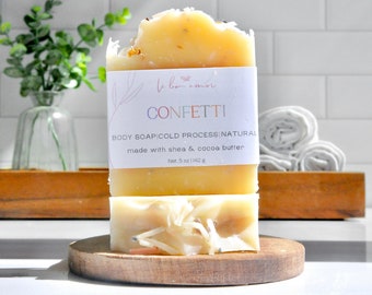 Confetti Soap - Organic Natural Handmade Soap - Cold Processed Soap - Vegan Soap - Artisan Soap - Palm Oil Free Soap -