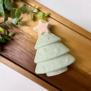 Christmas Tree Bath Bomb | Frosted Fir Scent, Vegan Spa Gift