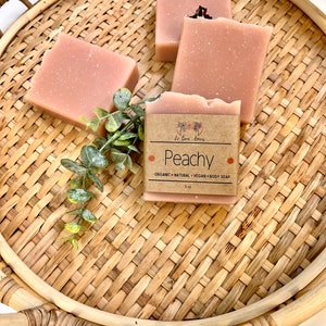 Peach Organic Soap Natural Soap Handmade Soap Cold Process Soap Vegan Eco Friendly Zero Waste Palm Oil Free Gift Gift Set image 10