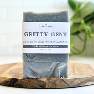 Gritty Gent Soap - Soap For Men - Natural Handmade Soap- Cold Processed Soap - Vegan - Herbal Soap - Zero Waste - Artisan Soap-Palm Oil Free