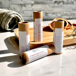 Organic Hand Crafted Natural Lip Balm in an Eco Friendly Tube - Chapstick  - Handmade - Biodegradable - Zero Waste - Plastic Free - Gifts