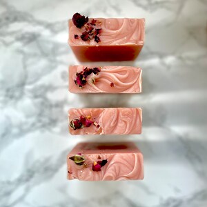 Rose Clay Soap Organic Natural Handmade Soap Cold Processed Soap Vegan Herbal Soap Zero Waste Artisan Soap Palm Oil Free Spa image 6