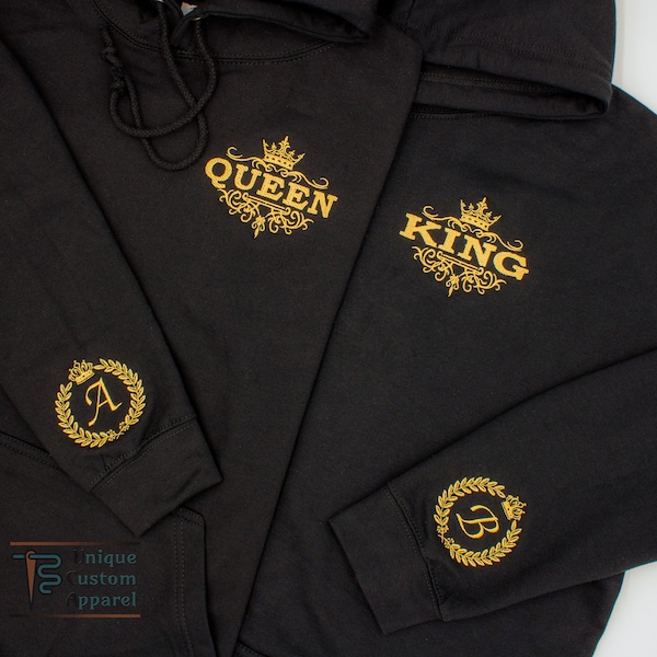 Custom king and queen hoodies Clearance