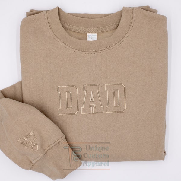Dad Embroidered sweatshirt with kids Names on sleeve Dad Gifts Dad Shirt Fathers Day Gifts from Kids Dads Birthday hoodie Gift for New Dad