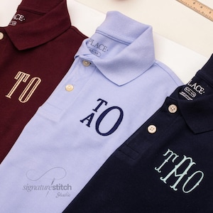Personalized Embroidered Kids School Polo | Monogrammed School Uniform Shirt | Custom Initials Youth Polo | Back to School Custom Apparel