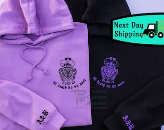 Halloween Couples Hoodies, Valentine’s Day Matching Sweatshirts, Anniversary Gift For Him Till Death do Us Part Couples Matching Hoodies