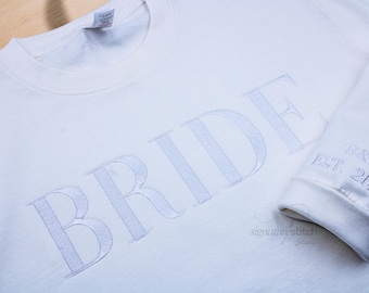 Sudadera bordada para novia, regalo de boda personalizado para la futura novia, sudadera de compromiso