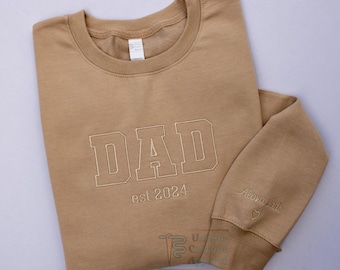Dad Gifts From Kids, Embroidered Sweatshirt with Names on Sleeve