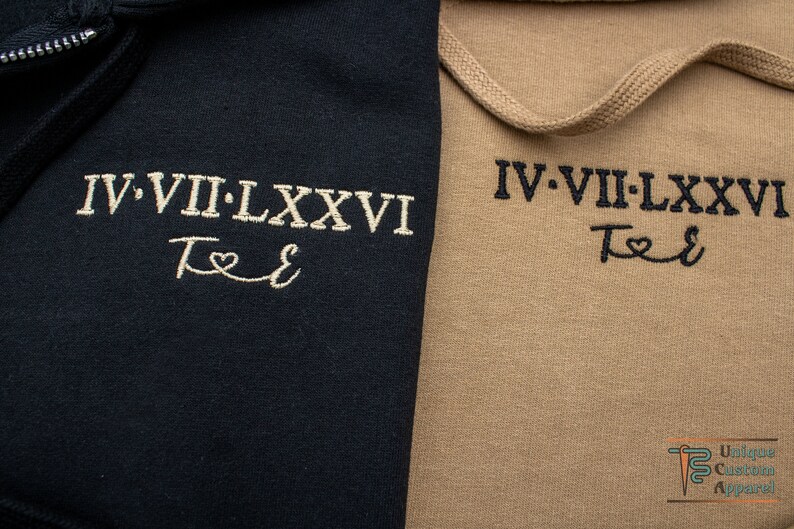 Personalized Embroidered Anniversary Date Couples Sweatshirt Etsy