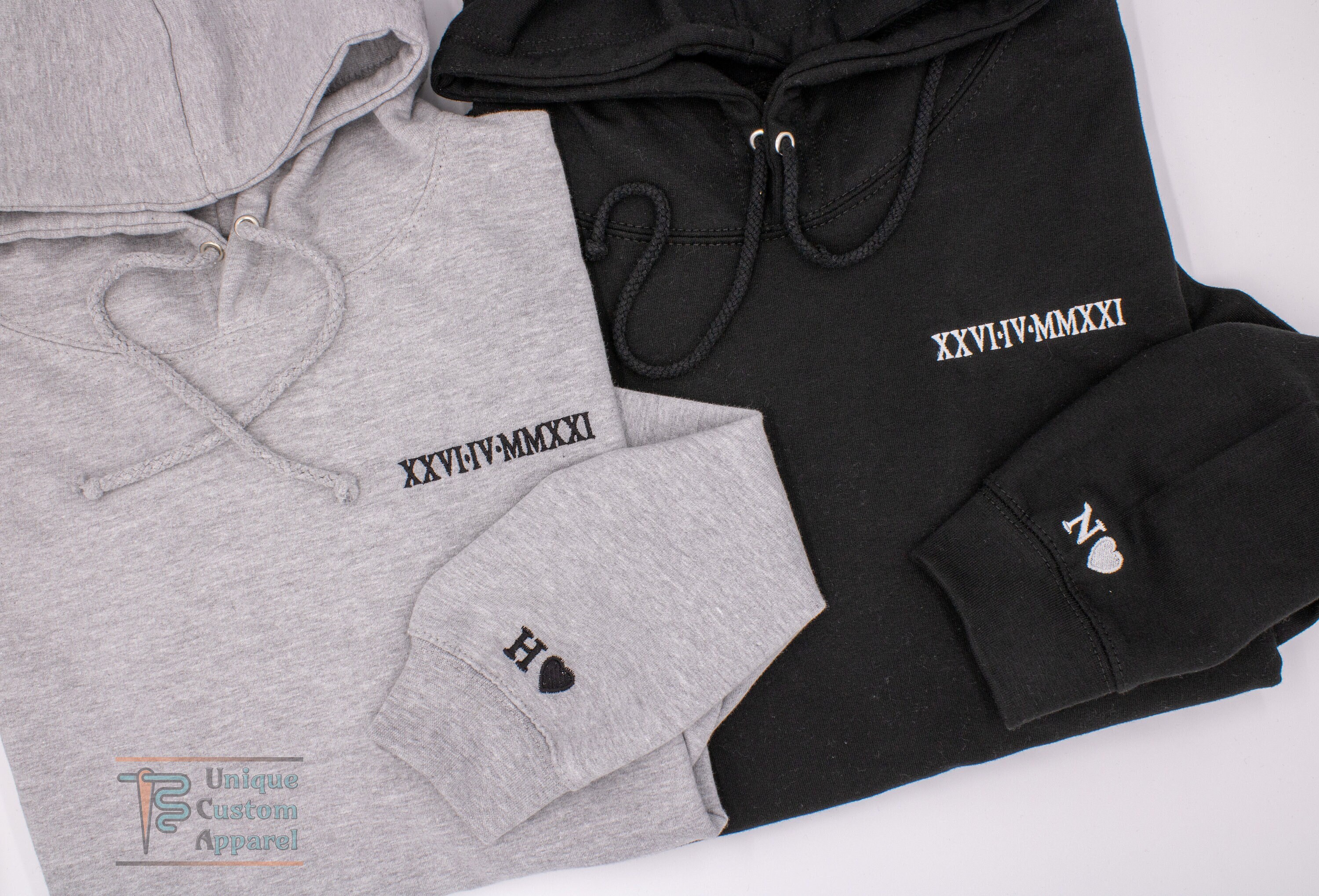 Anniversary Date Couples Sweatshirt Personalized Embroidered Etsy Canada