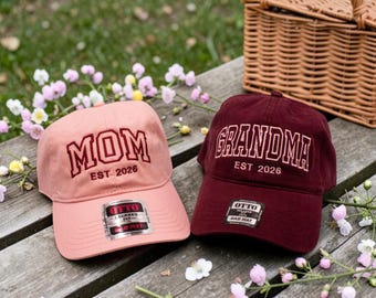 Gorro de mamá bordado a medida, regalo personalizado para la abuela, regalo para baby shower y para mamá primeriza, regalo para la nueva abuela, gorro de mamá
