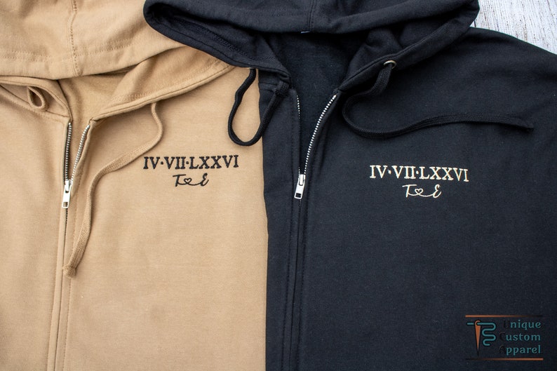 Personalized Embroidered Anniversary Date Couples Sweatshirt Etsy