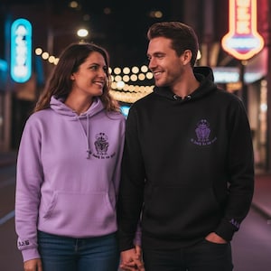 Halloween Couples Hoodies, Valentine’s Day Matching Sweatshirts, Anniversary Gift For Him Till Death do Us Part Couples Matching Hoodies image 7