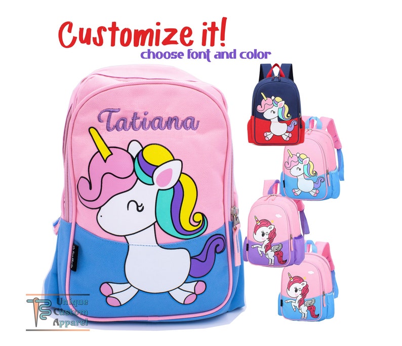 monogrammed unicorn backpack