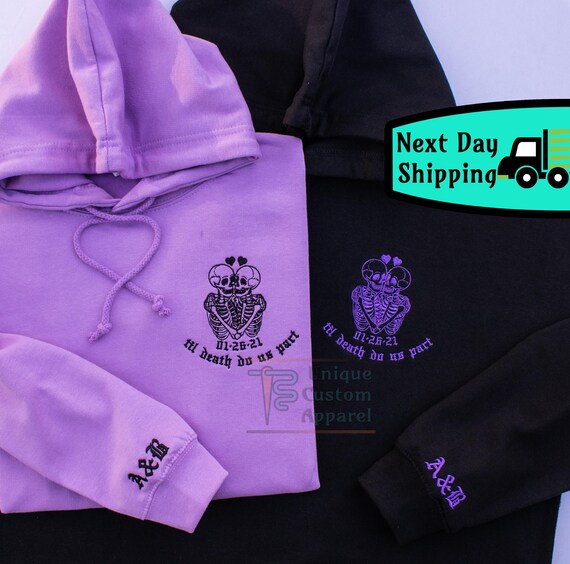 Halloween Couples Hoodies, Valentine’s Day Matching Sweatshirts, Anniversary Gift For Him Till Death do Us Part Couples Matching Hoodies