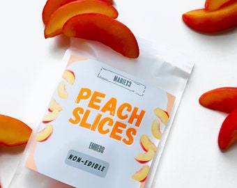 NEW! Peach Slices Wax Embeds | Hand Painted | Candle Making Supplies | Food Prop | Dessert Candle | Peach Scented