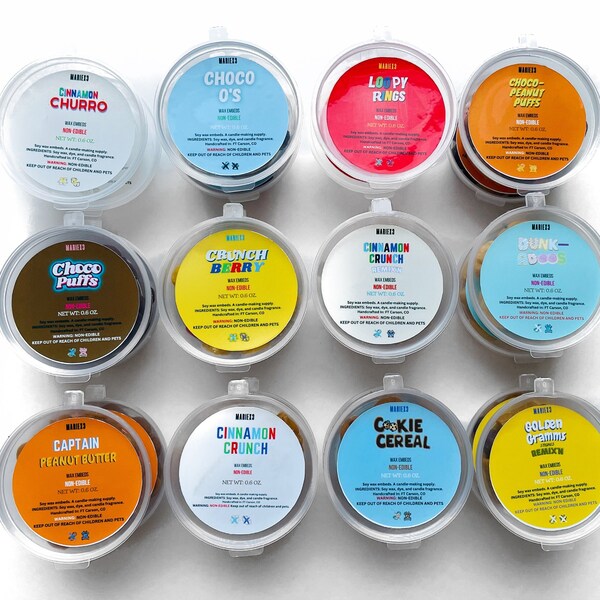 Wax Cereal Sample Cups | Cereal Embeds| Candle Making Supply | Stocking Stuffers