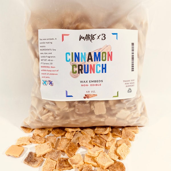 Cinnamon Cereal (Various Sizes)  | Scented Soy Wax | Cereal Embeds | Candle Making Supplies | Wax Melts | Faux Food Prop | Food Candles