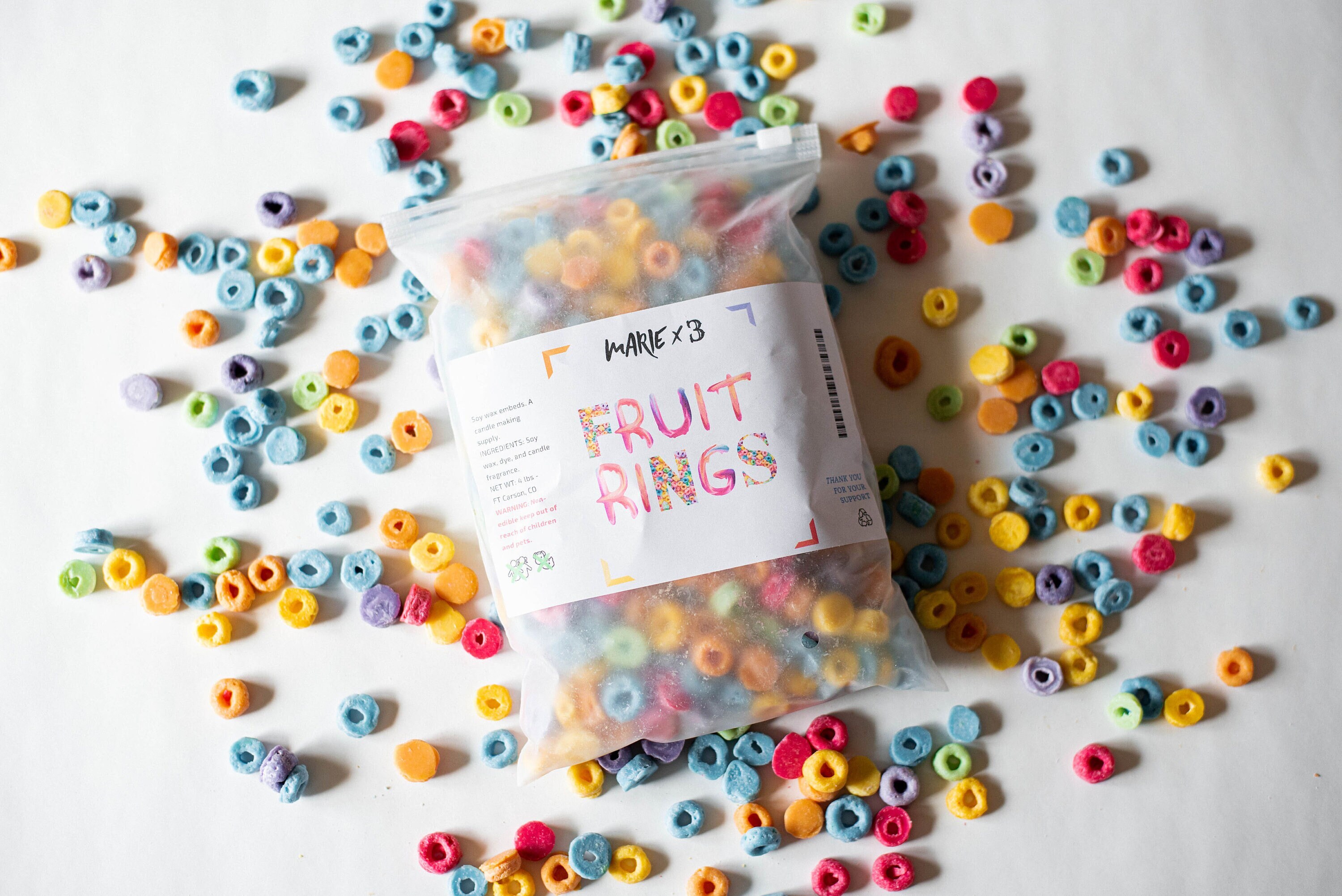 Fruit Loops Shaped and Scented Wax Embeds Pack of Wax Embeds 9oz Bag Wax  Melt Embed for Candles Fruity 