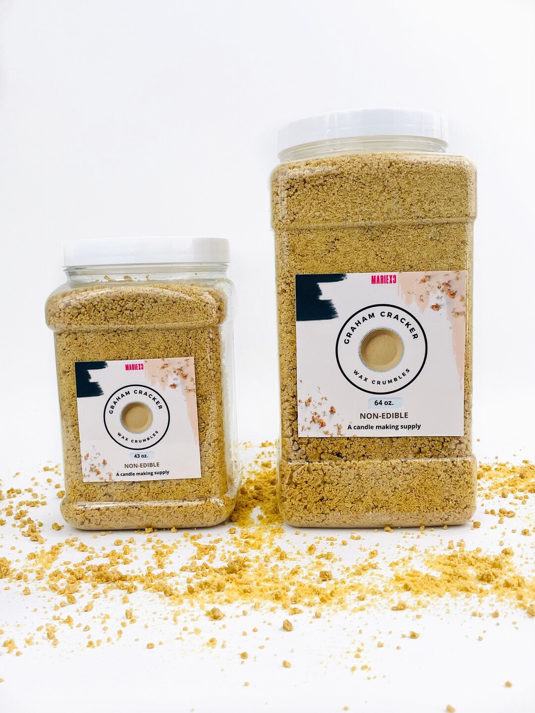 BULK 43oz. / 64oz. Graham Cracker Wax Crumble Fake Desserts Soy Wax Candle Supply Wax Pie