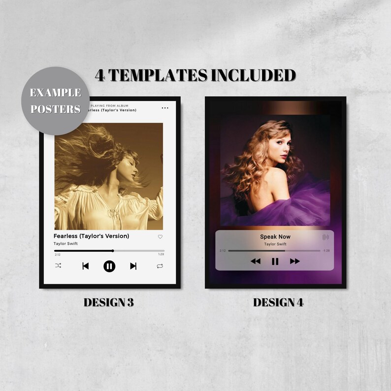 Editable Album Cover Print Templates Templett Poster Printable Wall Art