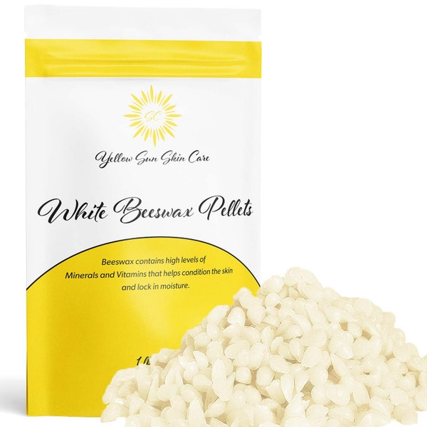 Organic White Beeswax Pellets (1lb) Bees Wax Pesticide-free Triple Filtered, Easy Melt Beeswax Pastilles for DIY Candles Skin Care Lip Balm