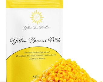 Organic Yellow Beeswax Pellets (1 lb), Triple Filtered, DIY Candle & Skin Care