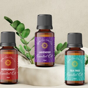 Organic Essential oils Kit of 6 X10ML Diffuser Fragrance Oils Set, Sweet orange, Tea Tree, Peppermint, Lemon Grass, Eucalyptus & Lavender image 6