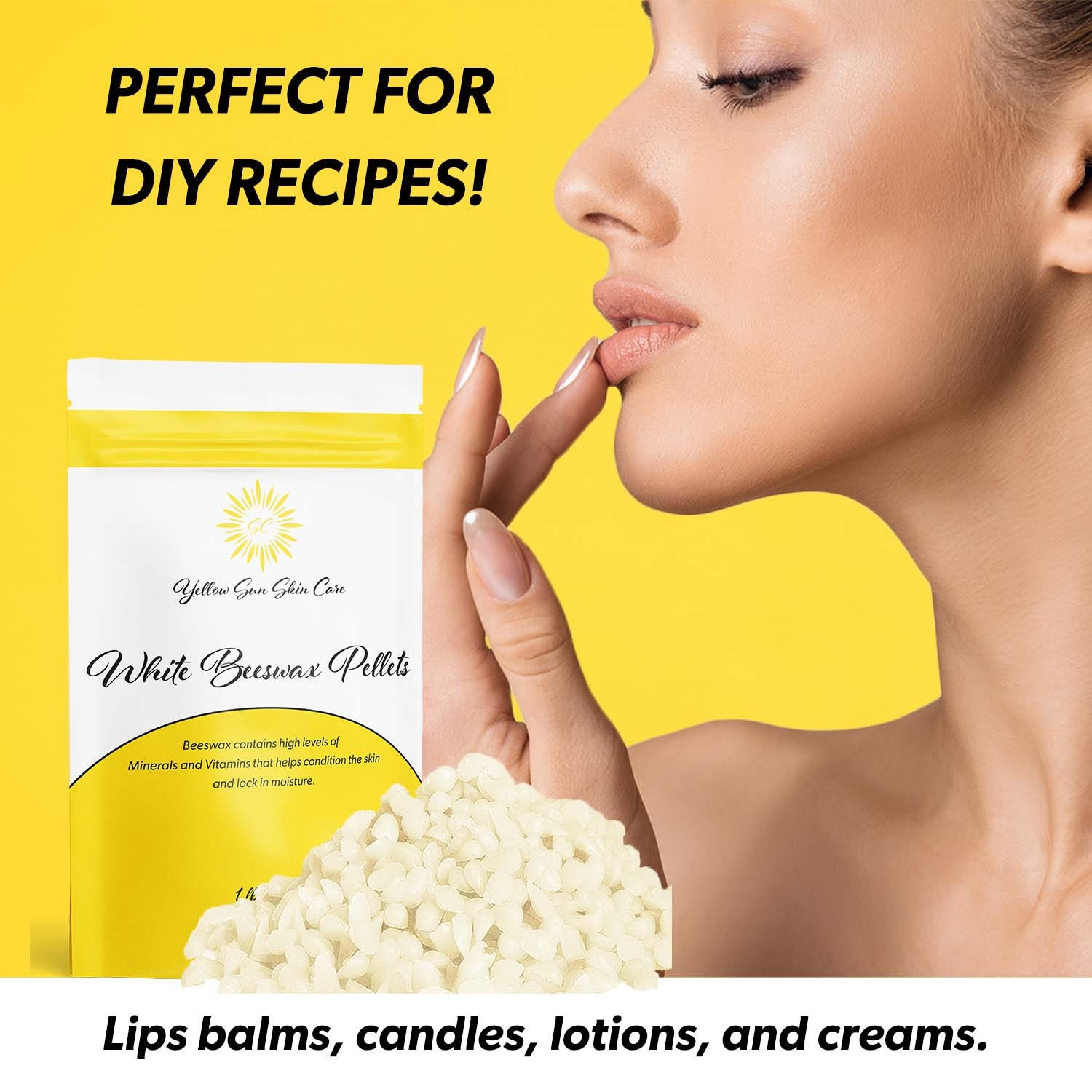 Organic White Beeswax Pellets 8 Oz Bees Wax Pesticide-free Triple Filtered,  Easy Melt Beeswax Pastilles for DIY Candles Skin Care Lip Balm 