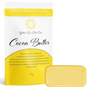 Cocoa Butter, Raw Organic, Food Grade, Natural, Great For DIY Body butter, Lotions, and Many More! 8 oz