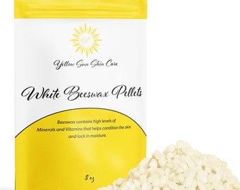 Organic White Beeswax Pellets, Triple Filtered, DIY Candles, Skin Care - 8 oz