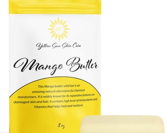 Raw Mango Butter, Organic, Unrefined, Natural 8 oz