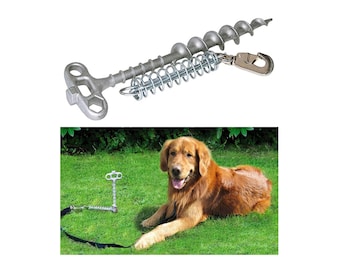 Screw peg for small and large dogs Leash attachment Ground anchor for dog leash