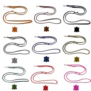 Dog leash greased leather small dogs / large dogs 2 m / 2.40 m / 2.80 m / 3.50 m / 5 m double leash adjustable image 8