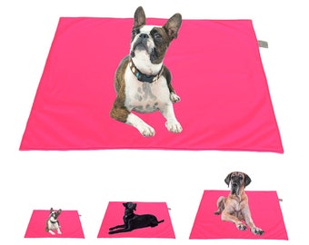 Hundedecke Softshell für kleine, mittlere & große Hunde / Hundedecke wasserabweisend / Hundedecke Auto / Hundedecke Sofa / Farbe: Pink