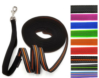 Dog leash rubberized tow leash with shock absorber 1 m - 30 m / 20 mm wide / for medium and large dogs with/without wrist strap