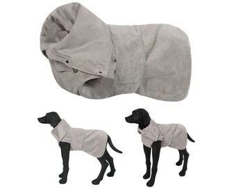 Dog bathrobe for small dogs / dog bathrobe for large dogs / quick-drying XS - XL beige microfiber