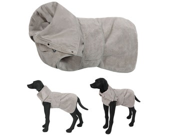 Hundebademantel kleine Hunde / Hundebademantel große Hunde / schnell trocknend  XS - XL Beige Microfaser