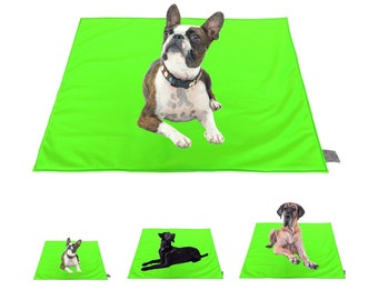 Hundedecke Softshell für kleine, mittlere & große Hunde / Hundedecke wasserabweisend / Hundedecke Auto / Hundedecke Sofa / Farbe: Neongrün